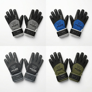 Premium Leather Full <b>Finger</b> Exercise Gloves Breathable Non-Slip Support Adjustable Wrist <b>Strap</b> for Weightlifting Gym Training - Product Image 3