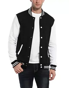 Men's Stylish Casual Wool Down Varsity Jacket Comfortable <b>Athletic</b> Fit for Fall Winter Sports Pattern Decoration - Product Image 1