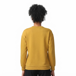 เสื้อสเวตเชิ้ตคอกลมสีเหลือง OEM 2026 รุ่น Unisex ทรงโอเวอร์ไซส์ ใส่สบาย ผ้าถักเนื้อฝ้าย สีพื้น เรียบง่าย สไตล์ลำลอง เหมาะสำหรับใส่ในช่วงฤดูใบไม้ร่วง - Product Image 6