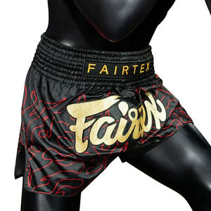 OEM 2026 Premium Quality Lace Boxing Shorts Custom Logo Fairtex Muay Thai Canvas Knee Length Drawstring Closure <b>Men's</b> - Product Image 4