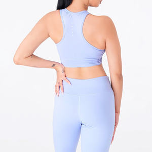Conjunto de Yoga Ligero para Mujer, Diseño a Cuadros, Logotipo Frontal, Transpirable, de Secado Rápido, 2 Piezas, para Máxima Flexibilidad en Actividades Físicas - Product Image 5