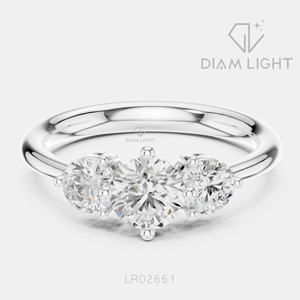 Bague de mariage en or blanc 14 carats avec diamant de laboratoire certifié IGI, taille ronde 0,67 carat, bijoux fins - Product Image 1