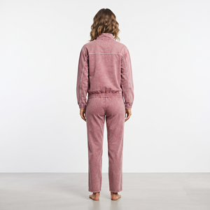 Conjunto de dos piezas de chándal para mujer: Chaqueta con cremallera completa y ribetes en contraste, lavado ácido, corte regular, y pantalón de chándal. La mejor calidad. - Product Image 2