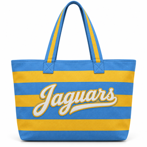 Southern <b>University</b> Jaguars Striped Tote <b>Bag</b> Custom HBCU Blue Gold Canvas Shopping Shoulder <b>Bag</b> Printed Wholesale - Product Image 2