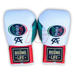 No Boxing No Life Guantes de Boxeo MMA de Cuero Genuino Estilo Mexicano con Cordones Antideslizantes de Dedo Completo que Absorben la Humedad para Entrenamiento y Sparring - Product Image 2