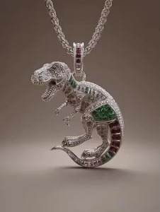 Iced Out Dinosaur Pendant Hip Hop Pendant VVS Moissanite Pendant Custom Rapper Bling Pendant Pass Diamond Tester Fine Jewelry - Product Image 6