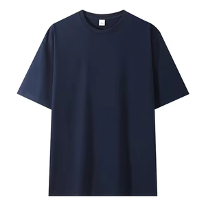 Wholesale Men Short Sleeve T <b>Shirt</b> <b>100</b>% <b>Polyester</b> Waterproof Oil Proof Anti fouling Regular Fit O Neck Casual Solid Color White - Product Image 5