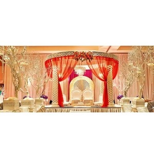 Mandap de Fibra para Bodas, Pilar Tallado en Forma de Cometa, Mandap Indio para Bodas, Pagoda de Fibra, Mandaps Hindúes para Matrimonios Indios DSTEXPORTS - Product Image 1