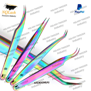 Pince à cils Diamond Grip & Plain Handle, qualité durable, revêtement arc-en-ciel, courbée, volume, pointe à 45 degrés - Product Image 5
