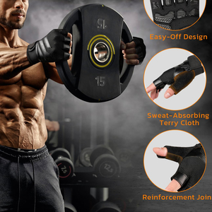Gants de musculation respirants en microfibre avec paume rembourrée, antidérapants, pour entraînement fitness, powerlifting et musculation - Product Image 5