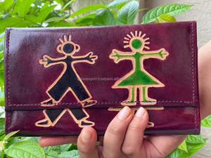 Bolso de mano con estampado multicolor para chicas, Cartera de piel auténtica, elegante, hecha a mano - Product Image 4