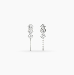Magnifiques boucles d'oreilles en or 14 carats avec diamants de laboratoire pour femmes, bijoux fins de créateur pour les occasions spéciales - Product Image 3
