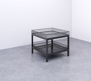 Contenedor de Mercancía Cuadrado Robusto de 1000x1000x800mm, de 2 Niveles, con Recubrimiento en Polvo, de Alambre Metálico, Gran Capacidad, para Promoción en Tiendas - Product Image 3