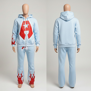 Survêtements personnalisés pour hommes, en coton, polyester et polaire, pour le sport et le jogging, avec logo personnalisé. - Product Image 1