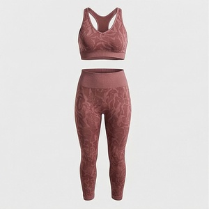Ensembles de yoga grande taille pour femmes, deux pièces en dentelle avec ceinture en strass, couleur unie personnalisable, vêtements de sport et de fitness - Product Image 1