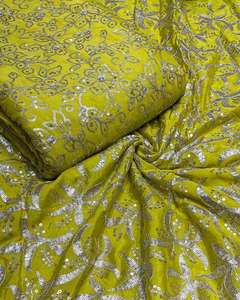 Luxury Sequin Embroidery Fabric <b>Mesh</b> <b>Net</b> Lace Fashion Textile For Women Garment Boutique And Wholesale Exporters - Product Image 5