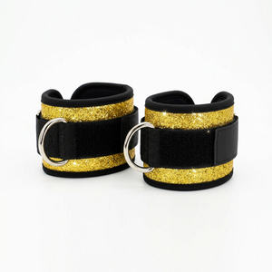 Correas de tobillo con purpurina y anillo en D, acolchadas de neopreno, para gimnasio, máquina de cable, entrenamiento de piernas, bandas de entrenamiento, correas de tobillo con purpurina - Product Image 2