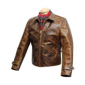 Blouson en cuir de moto pour homme, coupe classique, imperméable, avec fermeture éclair et impression gaufrée personnalisée, style streetwear hiver - Product Image 6