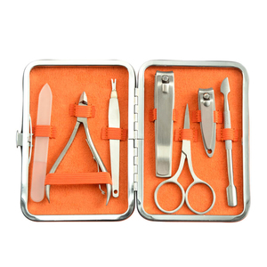Best Value Stainless Steel Beauty Care Kit with Cuticle Nippers <b>Nail</b> Clippers Pushers Scissors Metal Pocket Case - Product Image 2