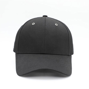 Casquette de baseball noire à 6 panneaux, 100% coton sergé, ajustée, unisexe, décontractée, couleur unie, taille adulte 58-60CM - Product Image 1