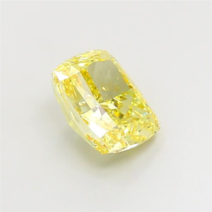 Diamant synthétique de laboratoire de 3,03 carats, taille coussin, jaune intense fantaisie, clarté VS2, excellente taille, certifié IGI, diamant synthétique non monté - Product Image 4
