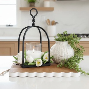 Venta al por mayor Moon Star Exports: Portavelas rústico de hierro hecho a mano con paneles de vidrio para Navidad, jardín, patio y hogar de lujo - Product Image 2