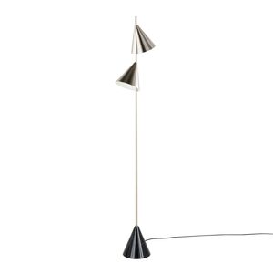 Contemporary Metal <b>Floor</b> <b>Lamp</b> 'Cone 65' with Plated Nickel and <b>Black</b> Faux Marble Metal <b>Base</b> by - Product Image 2