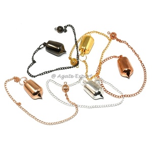 Meilleur prix pendule en métal en laiton de guérison naturelle en ligne pendule en métal de chambre dorée en forme d'OVNI avec cordon - Product Image 5