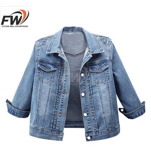 Chaquetas Vaqueras de Mezclilla para Mujer, Estilo Nuevo, de Alta Calidad, Precio de Fábrica OEM, Venta al Por Mayor, Chaqueta Casual de Mezclilla para Mujer - Product Image 1