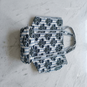 Large Floral Print Eco-Friendly Stylish Women's Tote <b>Bag</b> Blue <b>Quilted</b> Open Closure Daily Shopping <b>Bag</b> With Small Cotton Pouches - Product Image 4