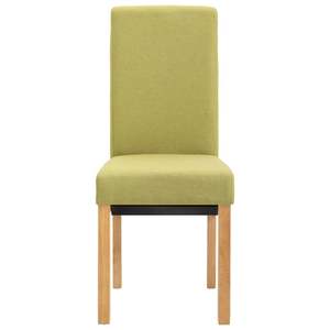 Ensemble de 2 chaises de salle à manger en tissu vert avec structure en bois, taille standard - Product Image 4