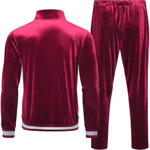 Unisex <b>Velour</b> <b>Tracksuit</b> Full Zip Jacket Jogger Pants Set Casual Athletic Wear Solid Color Hooded Long Sleeve Breathable - Product Image 2