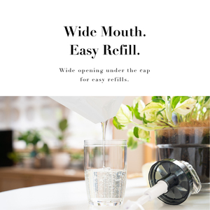 FIORE Modern Plastic Freestanding Wide Mouth <b>Refillable</b> Manual Single Hole Multi-Function <b>Soap</b> Dispenser Shampoo Conditioner - Product Image 3