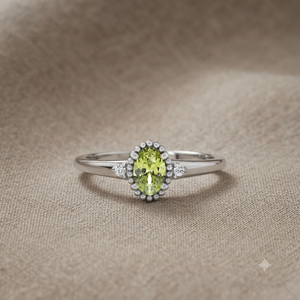 Oval Cut <b>Peridot</b> Gemstone <b>Ring</b> 925 Sterling Silver Prong Setting Classic Women's Engagement <b>Ring</b> Gold Plated Rose Gold Plated - Product Image 1