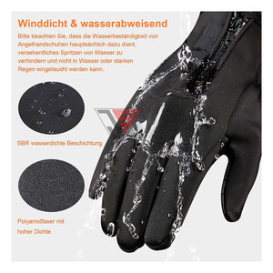 Gants de cyclisme d'hiver pour hommes, imperméables, thermiques, compatibles écran tactile, à doigts entiers, avec fermeture éclair, pour le cyclisme et les sports de plein air - Product Image 3