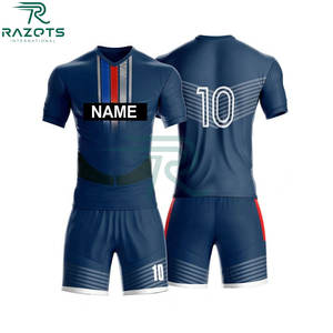 Uniformes de football professionnels de haute qualité en gros, fabrication OEM directe d'usine, manches courtes, grandes tailles - Product Image 3
