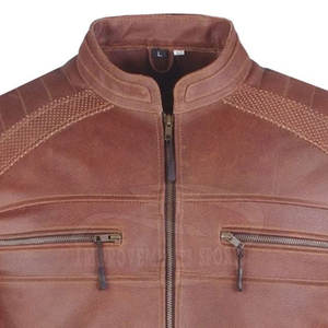 Vestes de moto en cuir de haute qualité à quantité minimale de commande bas pour hommes Veste de moto en cuir au design unique pour hommes - Product Image 5