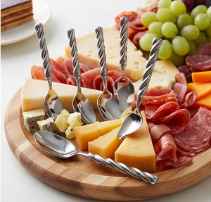 Ensemble de couverts plaqués argent en acier inoxydable avec manche torsadé, parfaits pour les mariages élégants et les événements gastronomiques - Product Image 3
