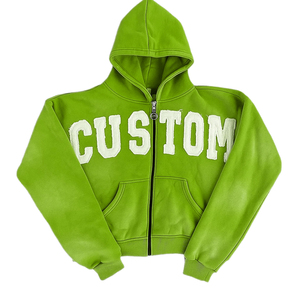 Sudadera con capucha Glory Custom Distressed Embroidery Oversized Sun Fade de primera calidad, 100% algodón, con hombros caídos, para ropa urbana OEM - Product Image 4