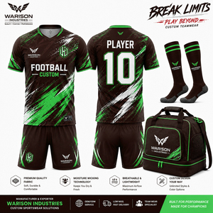 Custom Football Uniform Set Men's Jersey Shorts Socks Bag Sublimation Print Breathable Polyester Teamwear Set - Product Image 4