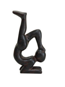 Escultura de Aluminio de Postura de Yoga Abstracta, Figura Metálica Minimalista, Decoración Moderna Industrial para el Hogar, Estatua Artesanal con Acabado en Bronce - Product Image 4
