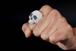 Moissanite Skull <b>Ring</b> Iced Out Luxury Hip Hop Statement Jewelry Mens Gothic Fashion <b>Ring</b> - Product Image 2