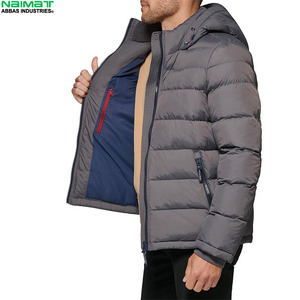 Eco Friendly Recycled Fabric Puffer Jacket Men Green Material Warm Padded Casual <b>Quilted</b> Outwear Parka - Product Image 4