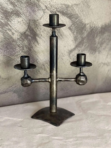 Candelabro de Metal de hierro forjado grande moderno de lujo, candelabro de pie para 3 velas, decoración navideña Vintage para el hogar - Product Image 3