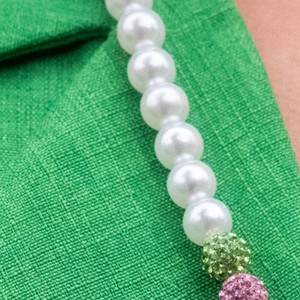 AKA Bling Lanyard Pink Green Rhinestone Sparkle ID Badge <b>Holder</b> Fashion Neck Strap Keychain Accessory for Women Custom Sorority - Product Image 2