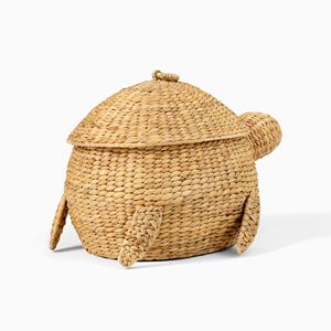 Unique Water Hyacinth Turtle Shape <b>Storage</b> <b>Basket</b> With Lid Wicker Toy Organizer Kids Nursery Decor Eco Friendly From Vietnam - Product Image 1