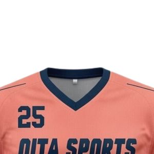 Jersey de Lacrosse Unisex Color Coral Marino, Poliéster, Corte Atlético, Ropa Deportiva Ligera, Ropa de Entrenamiento para Equipos - Product Image 5
