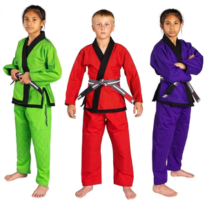 Kimono de competición con logotipo personalizado Jiu Jitsu Gi brasileño ligero para niños, tejido de perlas, algodón suave, proveedor de fábrica OEM - Product Image 1