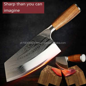 Cuchillo de Chef de Acero Inoxidable de 7 Pulgadas con Patrón Damasco, Ecológico, con Mango de Madera, Marca STEEL CRAFT INTERNATIONAL OEM - Product Image 6