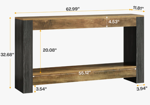 Mesa Consola Rústica de Madera con Cajones de Almacenamiento para Organización en Salas de Estar, Dormitorios y Entradas de Estilo Rústico - Product Image 3